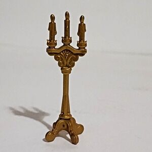 Playmobil Gold Candlestick Candle Holder Vintage 1980s 3" Dollhouse Miniature
